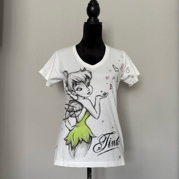 Disney Tops - Disney Store White Tinker Bell Organic Cotton T-Shirt size Medium